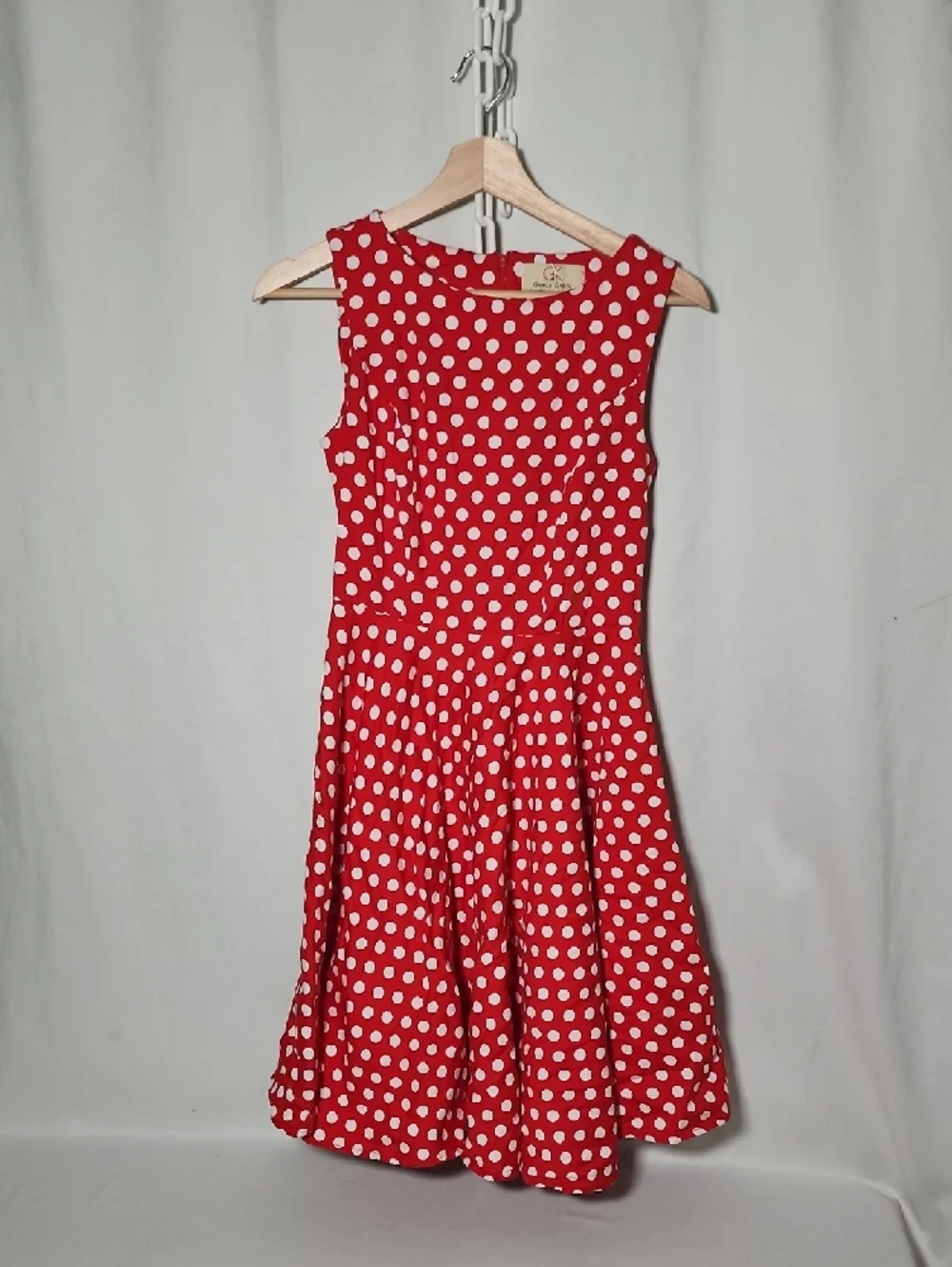 Grace Karin Red and White Polka Dot Midi Dress - Picture 4 of 9